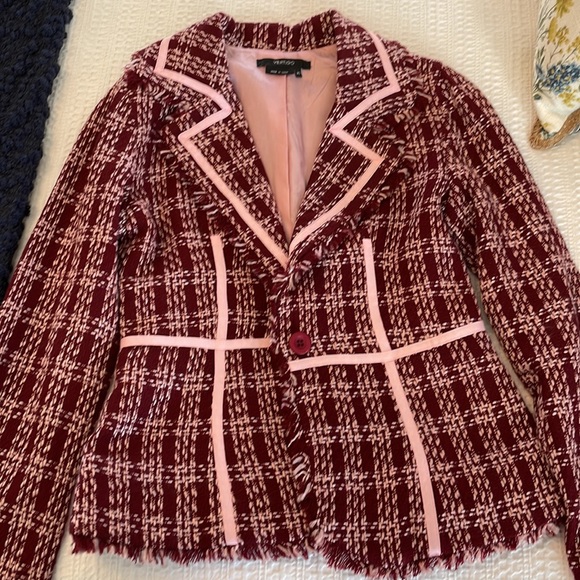 💝 Vertigo XS Burgundy lined tweed Blazer - Picture 7 of 7